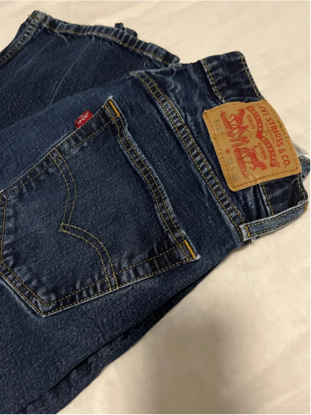 Men's Levi's 511 Slim Jeans Dark Blue Waist 33 L 32